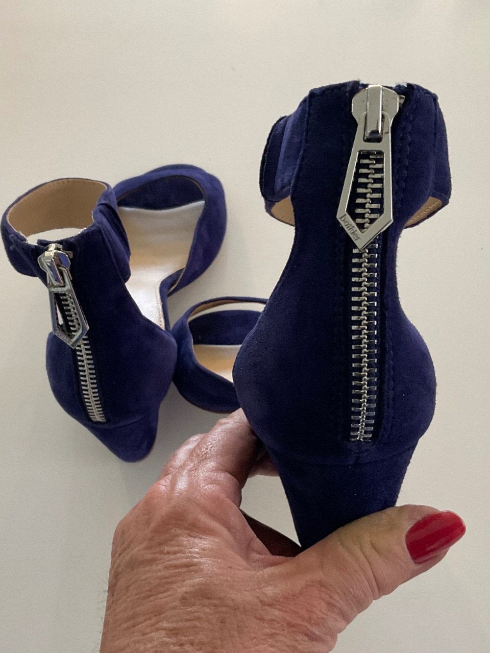 Botkier Heeled Ankle Strap Sandals Purple Suede Size 6 - Picture 3 of 7